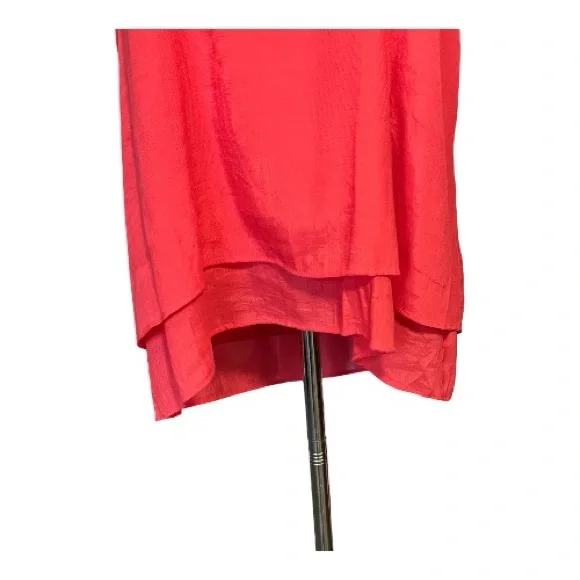 🆕 NWOT Cristina B women’s coral sleeveless high-low layered tunic top | size M - Picture 4 of 10